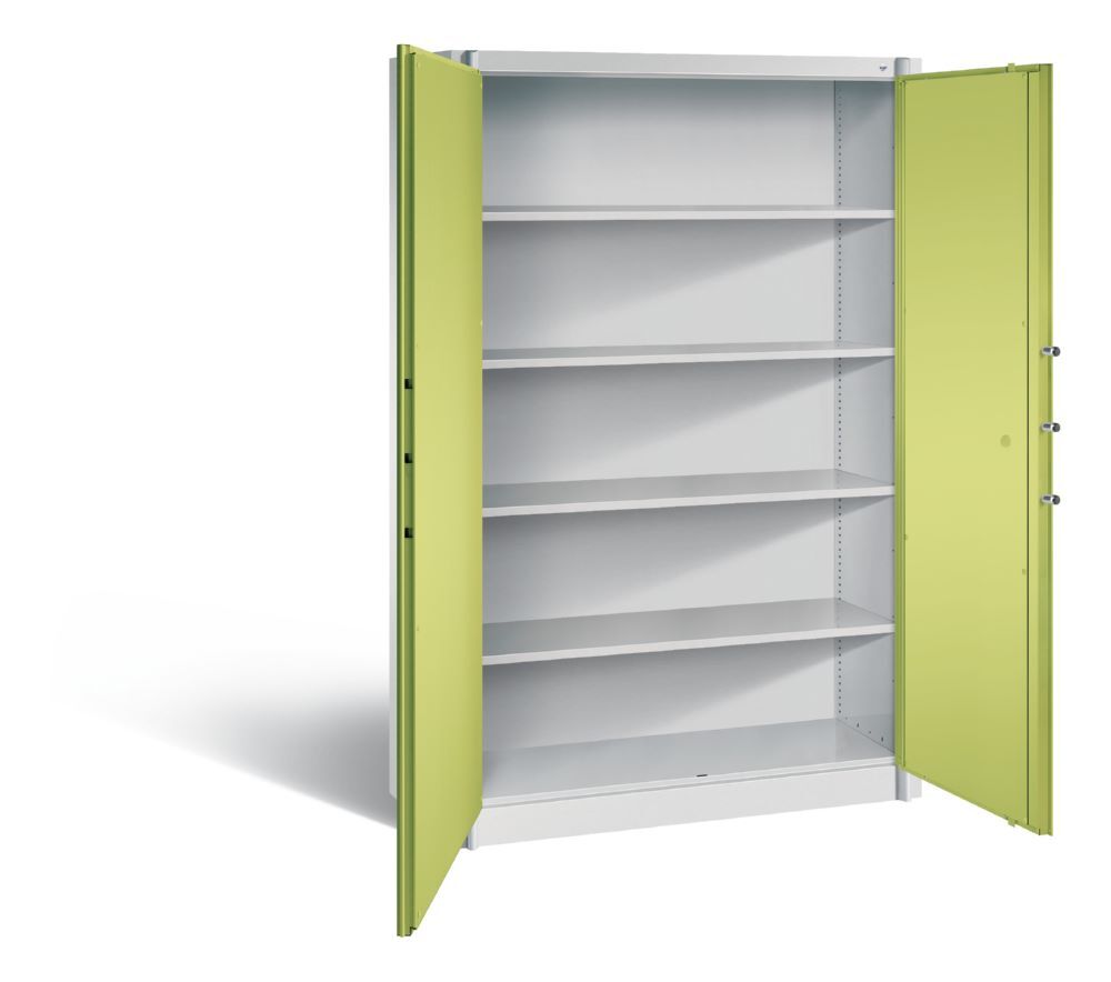 C+P Feuergeschützter Flügeltürenschrank Certos H 1950 x B 1200 mm lichtgrau grün Produktbild C+P Feuergeschützter Flügeltürenschrank Certos H 1950 x B 1200 mm lichtgrau grün bild 2