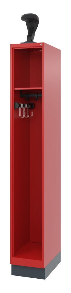 C+P Schmaler Feuerwehrspind Evolo Expert 1 Abteil feuerrot 300 x 500 x 1850 mm Produktbild C+P Schmaler Feuerwehrspind Evolo Expert 1 Abteil feuerrot 300 x 500 x 1850 mm