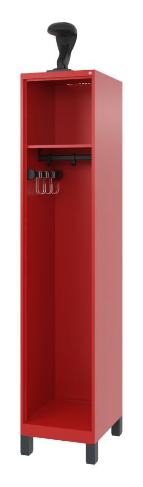 C+P Feuerwehrspind Evolo Expert mit Garderobenstange feuerrot H 1850 mm Produktbild C+P Feuerwehrspind Evolo Expert mit Garderobenstange feuerrot H 1850 mm