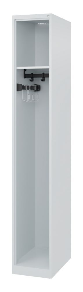 C+P Feuerwehrspind Evolo Modell Expert lichtgrau 300 x 500 x 1850 mm Produktbild C+P Feuerwehrspind Evolo Modell Expert lichtgrau 300 x 500 x 1850 mm
