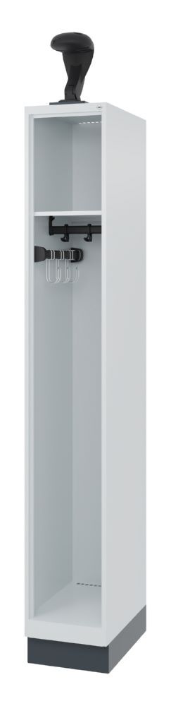 C+P Schmaler Feuerwehrspind Evolol Expert lichtgrau 300 x 500 x 1850 mm Produktbild C+P Schmaler Feuerwehrspind Evolol Expert lichtgrau 300 x 500 x 1850 mm
