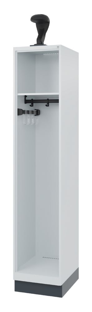 C+P Feuerwehrspindl Expert mit Helmhalter lichtgrau 400 x 500 x 1850 mm Produktbild C+P Feuerwehrspindl Expert mit Helmhalter lichtgrau 400 x 500 x 1850 mm