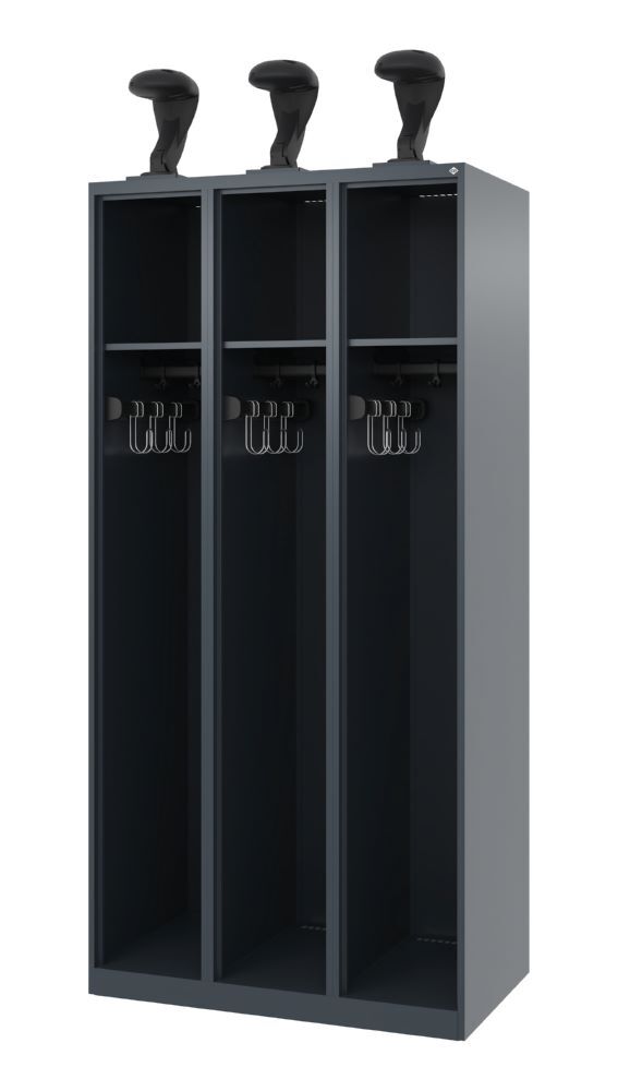 C+P Feuerwehrspind Evolo Expert 3 Abteile dunkelgrau 900 x 500 x 1850 mm Produktbild C+P Feuerwehrspind Evolo Expert 3 Abteile dunkelgrau 900 x 500 x 1850 mm bild 1