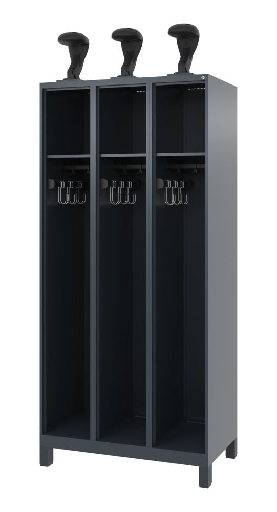 C+P Feuerwehrspind Expert 3 Abteile anthrazit 900 x 500 x 1850 mm Produktbild C+P Feuerwehrspind Expert 3 Abteile anthrazit 900 x 500 x 1850 mm