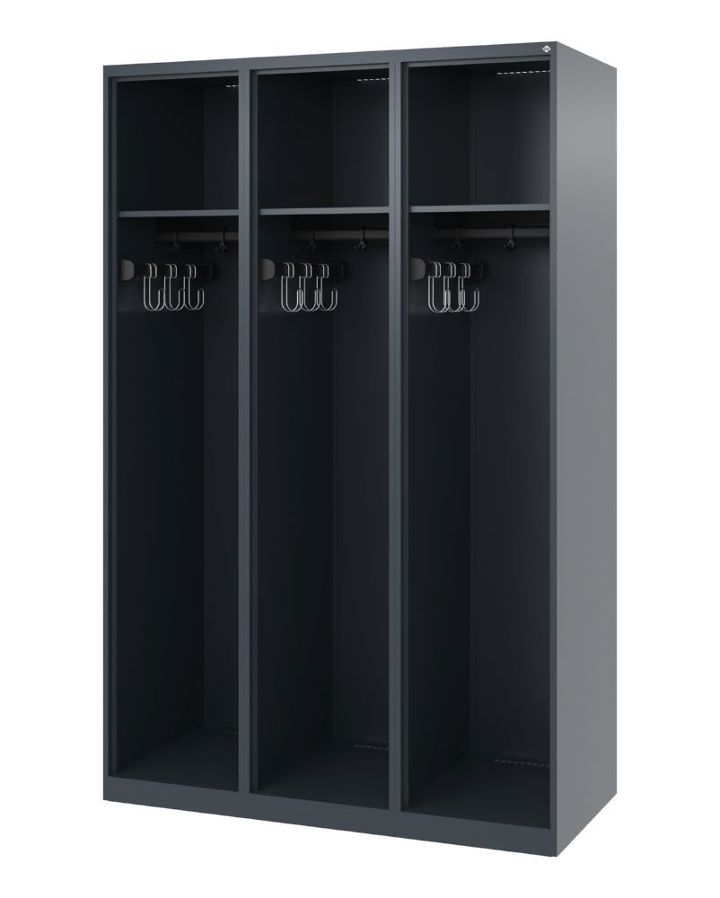 C+P Feuerwehrspind Evolo Expert 3 Abteile je 400 mm dunkelgrau 1200 x 500 x 1850 mm Produktbild C+P Feuerwehrspind Evolo Expert 3 Abteile je 400 mm dunkelgrau 1200 x 500 x 1850 mm