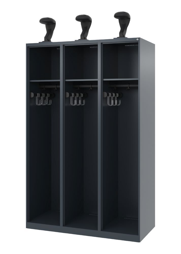 C+P Feuerwehrspind Evolo Expert 3 offene Abteile anthrazit 1200 x 500 x 1850 mm Produktbild C+P Feuerwehrspind Evolo Expert 3 offene Abteile anthrazit 1200 x 500 x 1850 mm bild 1