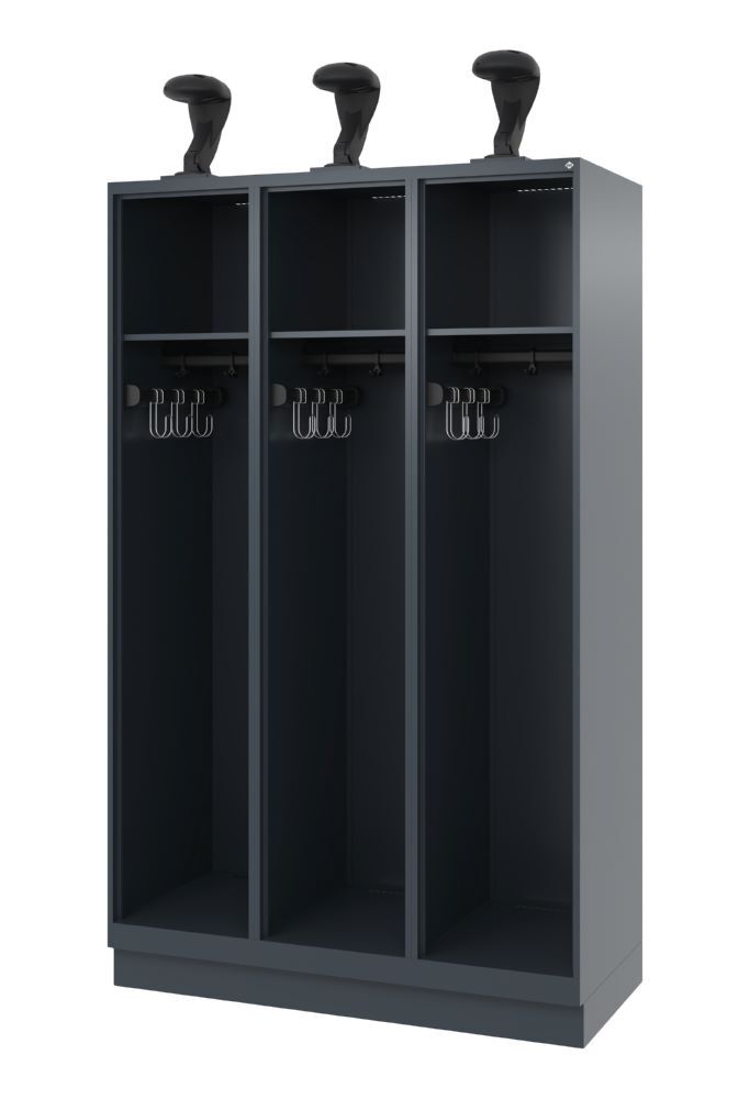 C+P Feuerwehrspind Evolo Expert 3 offene Abteile anthrazit 1200 x 500 x 1850 mm Produktbild C+P Feuerwehrspind Evolo Expert 3 offene Abteile anthrazit 1200 x 500 x 1850 mm