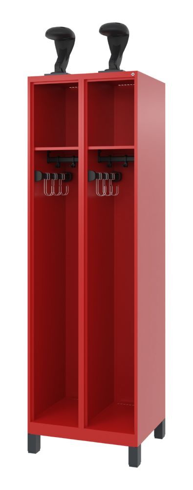 C+P Feuerwehrspind Expert 2 Abteile mit Ausstattung feuerrot 600 x 500 x 1950 mm Produktbild C+P Feuerwehrspind Expert 2 Abteile mit Ausstattung feuerrot 600 x 500 x 1950 mm