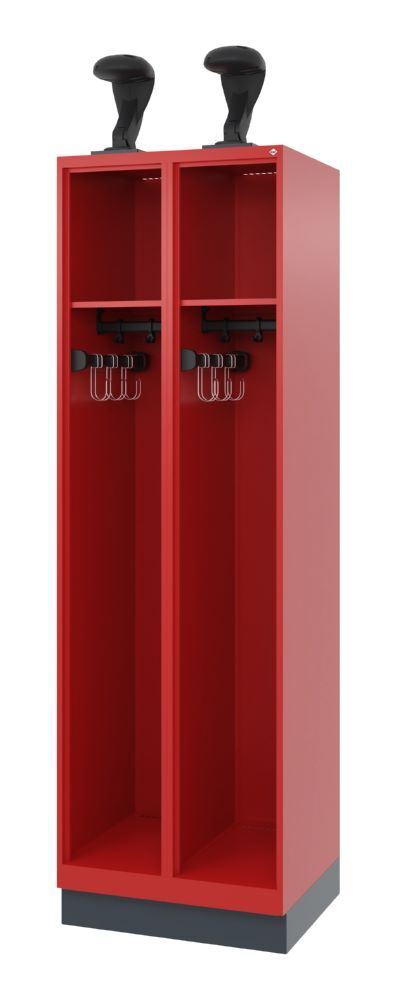 C+P Feuerwehrspind Evolo Expert 2 Abteile feuerrot 600 x 500 x 1850 mm Produktbild C+P Feuerwehrspind Evolo Expert 2 Abteile feuerrot 600 x 500 x 1850 mm