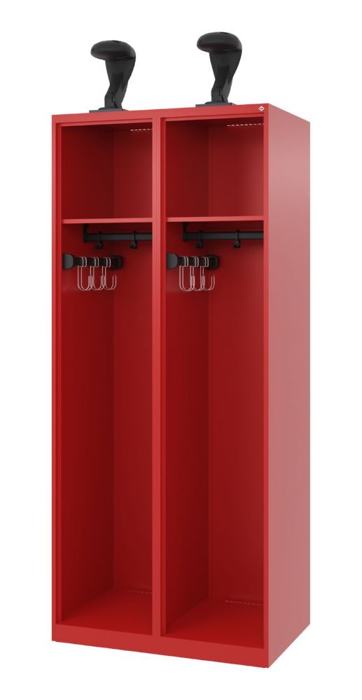 C+P Feuerwehrspind Evolo Expert mit Ausstattung feuerrot 800 x 500 x 1850 mm Produktbild C+P Feuerwehrspind Evolo Expert mit Ausstattung feuerrot 800 x 500 x 1850 mm