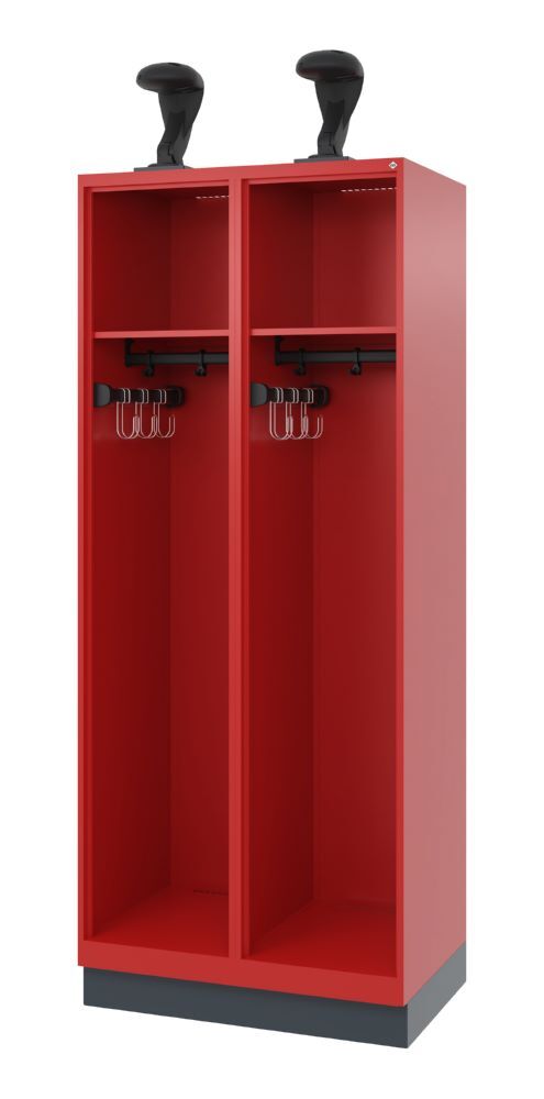 C+P Feuerwehrspind Expert 2 offene Abteile je 400 mm feuerrot 800 x 500 x 1850 mm Produktbild C+P Feuerwehrspind Expert 2 offene Abteile je 400 mm feuerrot 800 x 500 x 1850 mm