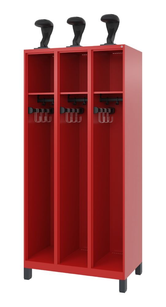 C+P Feuerwehrspind Expert 3 Abteile feuerrot 900 x 500 x 1850 mm Produktbild C+P Feuerwehrspind Expert 3 Abteile feuerrot 900 x 500 x 1850 mm