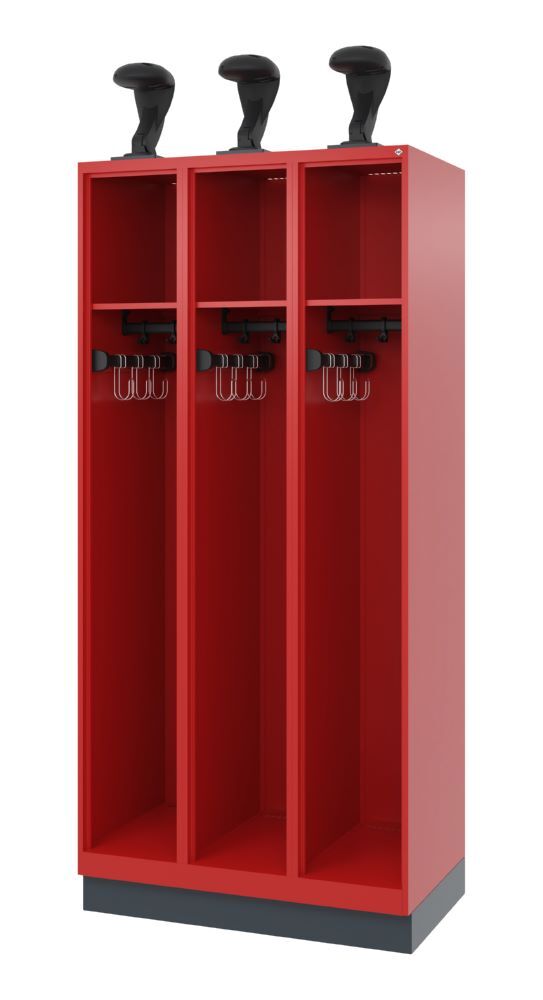 C+P Feuerwehrspind Expert 3 Abteile in feuerrot 900 x 500 x 1850 mm Produktbild C+P Feuerwehrspind Expert 3 Abteile in feuerrot 900 x 500 x 1850 mm