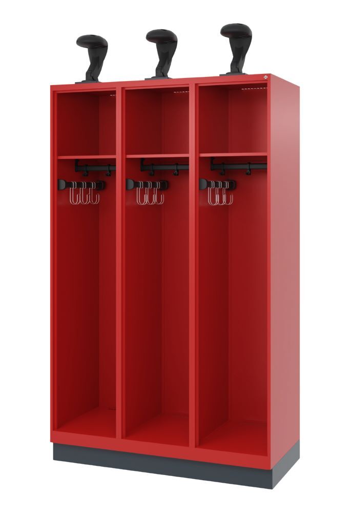 C+P Feuerwehrspind Evolo Expert 3 offene Abteile feuerrot 1200 x 500 x 1850 mm Produktbild C+P Feuerwehrspind Evolo Expert 3 offene Abteile feuerrot 1200 x 500 x 1850 mm
