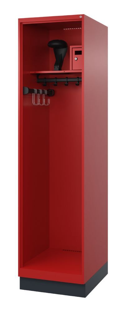 C+P Feuerwehrspind Flexo 1 Abteil mit Wertfachbox feuerrot 500 x 600 x 1850 mm Produktbild C+P Feuerwehrspind Flexo 1 Abteil mit Wertfachbox feuerrot 500 x 600 x 1850 mm