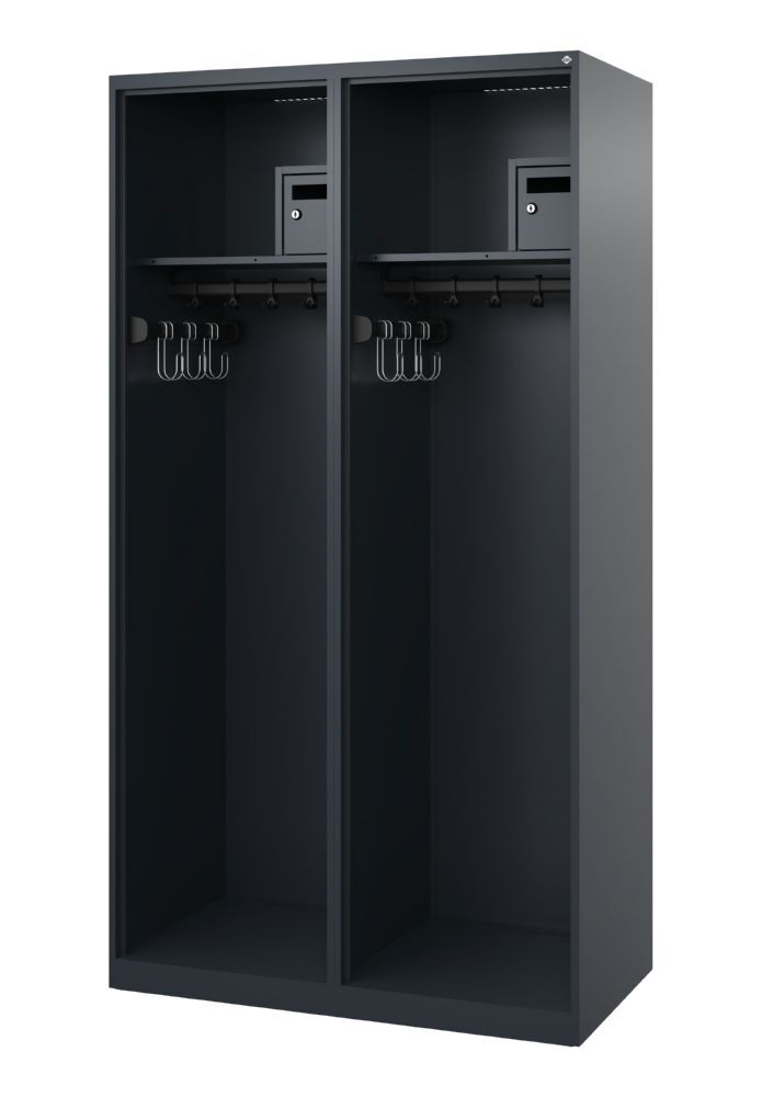 C+P Feuerwehrspind Flexo 2 Abteile mit Helmboden anthrazit 1000 x 500 x 1850 mm Produktbild C+P Feuerwehrspind Flexo 2 Abteile mit Helmboden anthrazit 1000 x 500 x 1850 mm bild 1