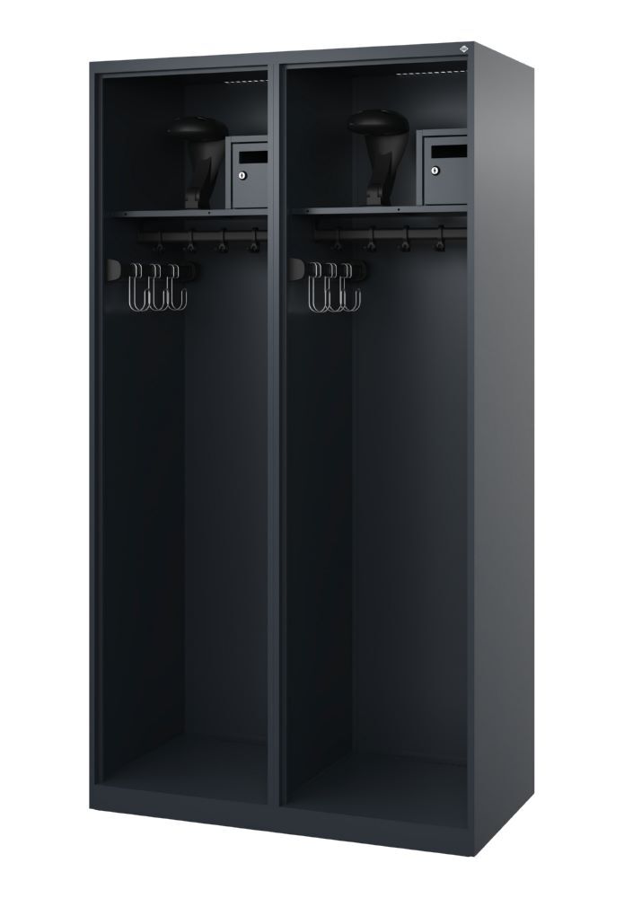 C+P Feuerwehrspind Evolo Flexo 2 Abteile je 500 mm anthrazit 1000 x 500 x 1850 mm Produktbild C+P Feuerwehrspind Evolo Flexo 2 Abteile je 500 mm anthrazit 1000 x 500 x 1850 mm