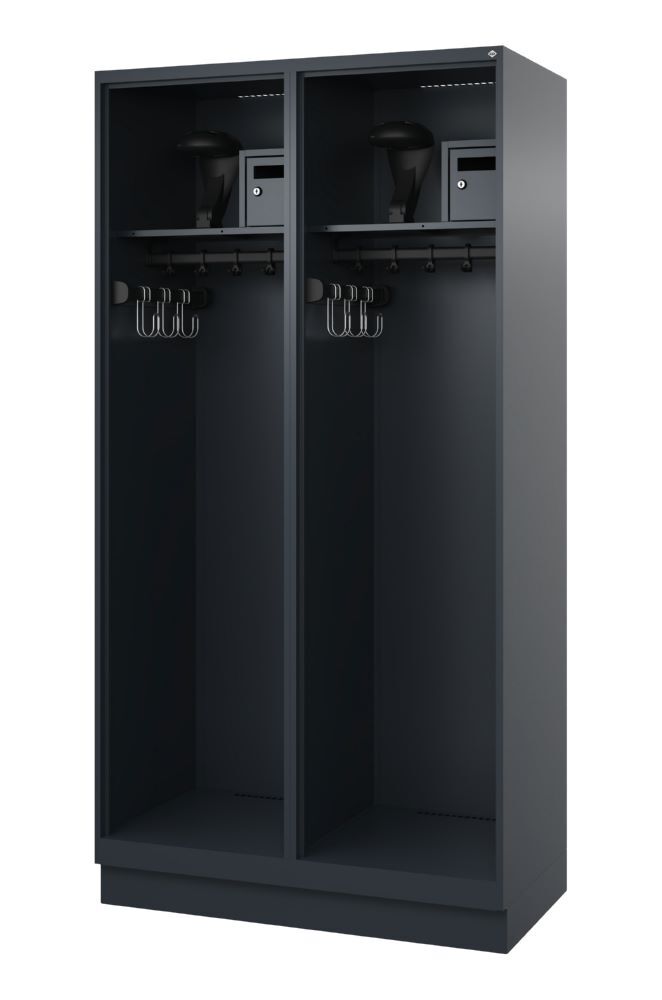 C+P Feuerwehrspind Evolo Flexo 2 Abteile je 500 mm anthrazit 1000 x 500 x 1850 mm Produktbild C+P Feuerwehrspind Evolo Flexo 2 Abteile je 500 mm anthrazit 1000 x 500 x 1850 mm