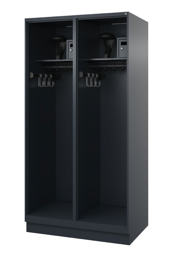 C+P Feuerwehrspind Flexo je Abteil 1 Garderobenstange anthrazit 1000 x 600 x 1850 mm Produktbild C+P Feuerwehrspind Flexo je Abteil 1 Garderobenstange anthrazit 1000 x 600 x 1850 mm