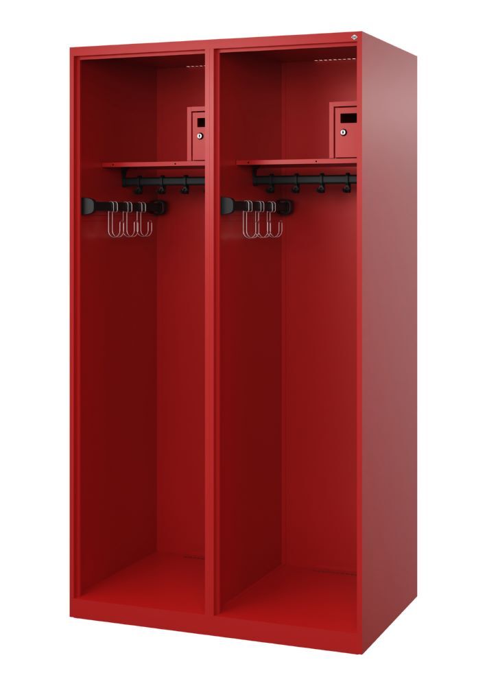 C+P Feuerwehrspind Evolo Flexo 2 Zylinderschlösser feuerrot 1000 x 600 x 1850 mm Produktbild C+P Feuerwehrspind Evolo Flexo 2 Zylinderschlösser feuerrot 1000 x 600 x 1850 mm