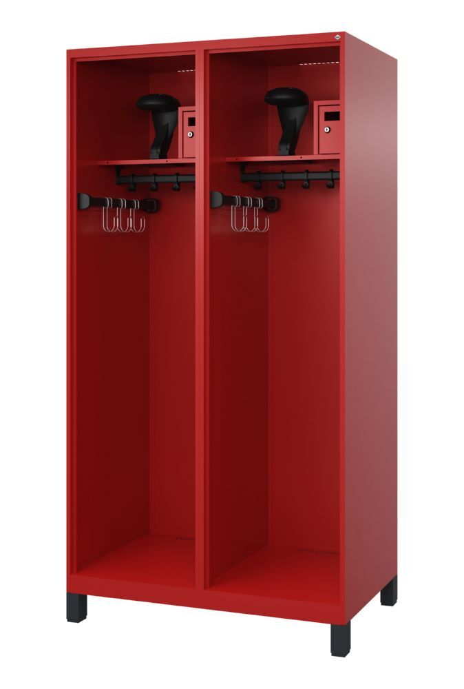 C+P Offener Feuerwehrspind Flexo 2 Abteile feuerrot 1000 x 600 x 1850 mm Produktbild C+P Offener Feuerwehrspind Flexo 2 Abteile feuerrot 1000 x 600 x 1850 mm