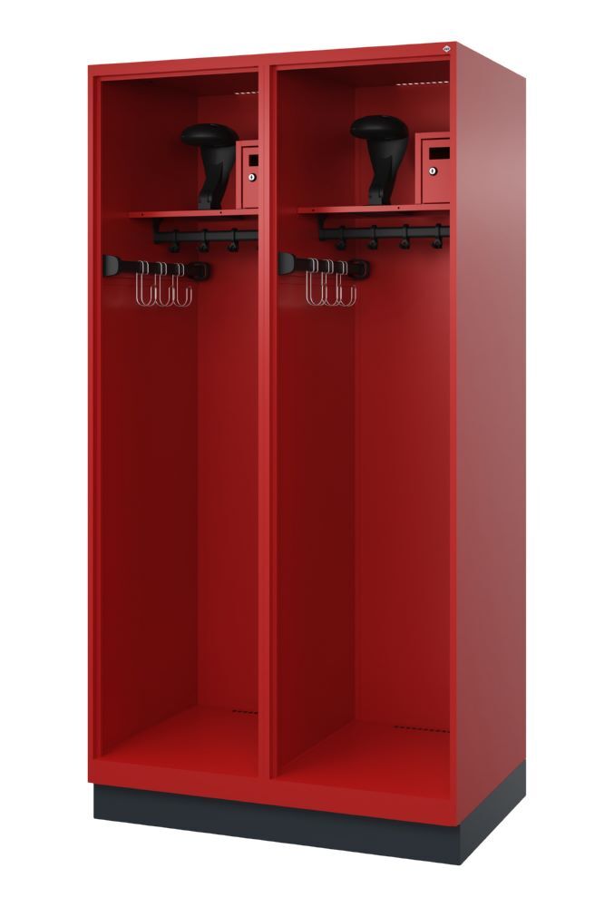 C+P Feuerwehrspind Flexo je Abteil 1 Garderobenstange feuerrot 1000 x 600 x 1850 mm Produktbild C+P Feuerwehrspind Flexo je Abteil 1 Garderobenstange feuerrot 1000 x 600 x 1850 mm