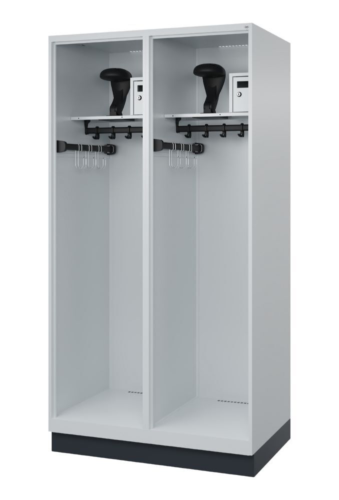 C+P Feuerwehrspind Flexo je Abteil 1 Helmhalter lichtgrau 1000 x 600 x 1850 mm Produktbild C+P Feuerwehrspind Flexo je Abteil 1 Helmhalter lichtgrau 1000 x 600 x 1850 mm