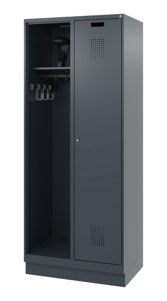 C+P Feuerwehrspind Evolo Kombi mit Stahlsockel anthrazit 800 x 500 x 1850 mm Produktbild C+P Feuerwehrspind Evolo Kombi mit Stahlsockel anthrazit 800 x 500 x 1850 mm