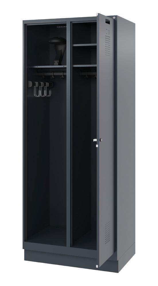 C+P Feuerwehrspind Evolo Kombi mit Stahlsockel anthrazit 800 x 500 x 1850 mm Produktbild C+P Feuerwehrspind Evolo Kombi mit Stahlsockel anthrazit 800 x 500 x 1850 mm bild 2