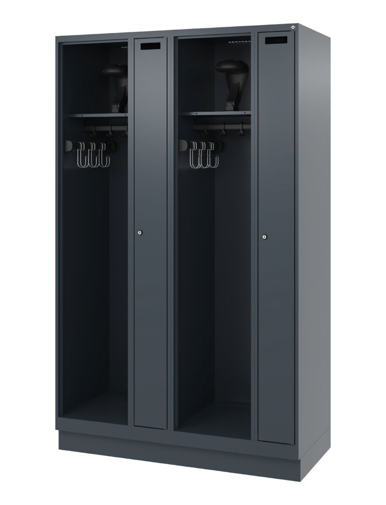 C+P Feuerwehrspind Evolo Modell KOMBI 4 Abteile 1850 x 1200 x 500 mm anthrazit Produktbild C+P Feuerwehrspind Evolo Modell KOMBI 4 Abteile 1850 x 1200 x 500 mm anthrazit