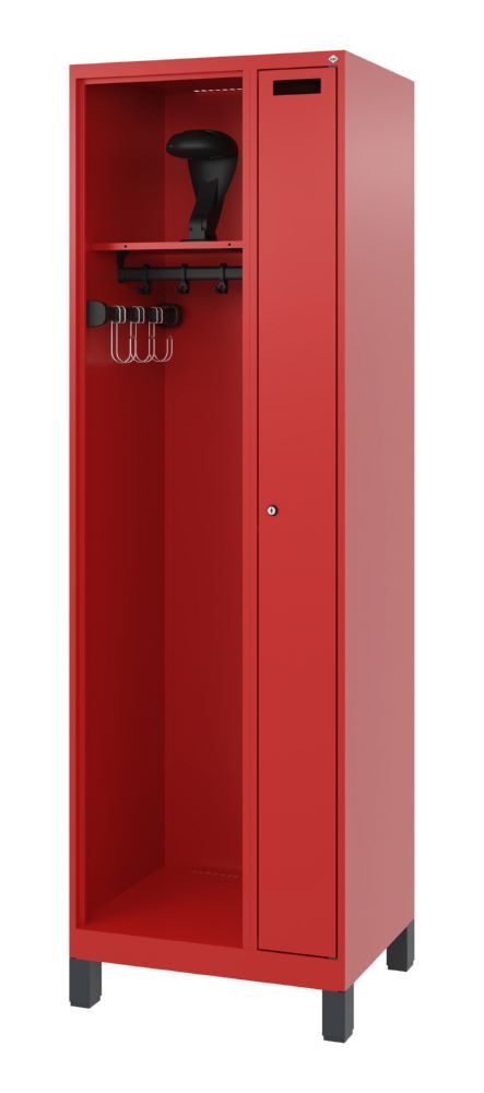 C+P Feuerwehrspind Kombi 2 Abteile mit Ausstattung feuerrot 600 x 500 x 1950 mm Produktbild C+P Feuerwehrspind Kombi 2 Abteile mit Ausstattung feuerrot 600 x 500 x 1950 mm