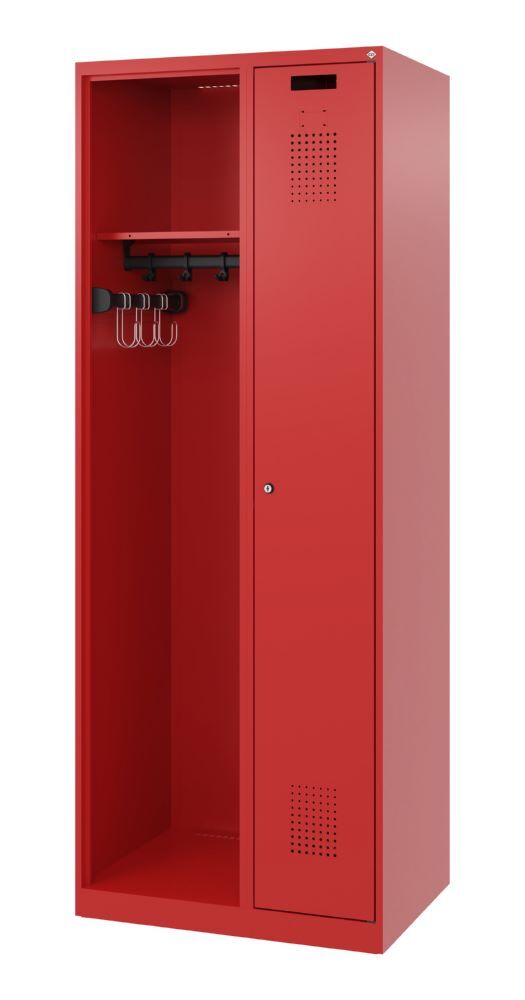 C+P Feuerwehrspind Kombi mit Ablagemöglichkeiten feuerrot 700 x 500 x 1850 mm Produktbild C+P Feuerwehrspind Kombi mit Ablagemöglichkeiten feuerrot 700 x 500 x 1850 mm
