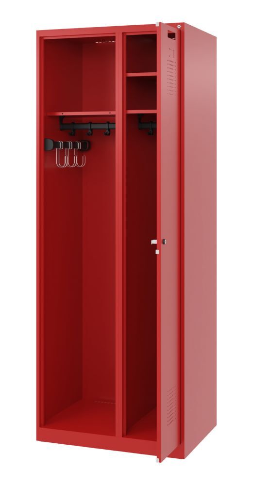 C+P Feuerwehrspind Kombi mit Ablagemöglichkeiten feuerrot 700 x 500 x 1850 mm Produktbild C+P Feuerwehrspind Kombi mit Ablagemöglichkeiten feuerrot 700 x 500 x 1850 mm bild 2