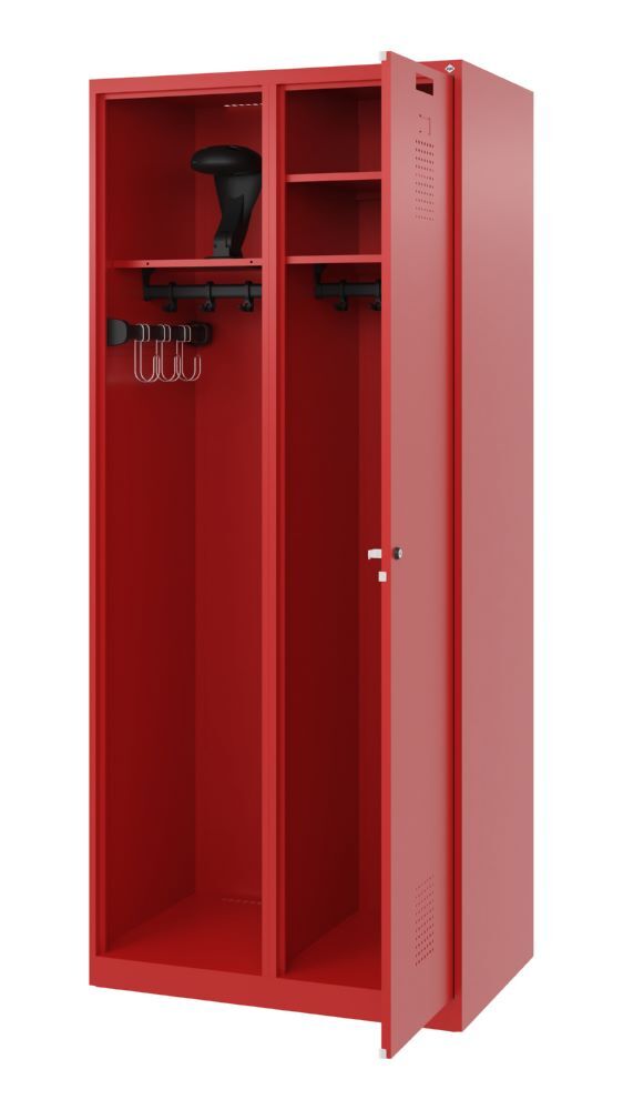 C+P Feuerwehrspind Evolo Kombi 2 offene Abteile feuerrot 800 x 500 x 1850 mm Produktbild C+P Feuerwehrspind Evolo Kombi 2 offene Abteile feuerrot 800 x 500 x 1850 mm bild 2