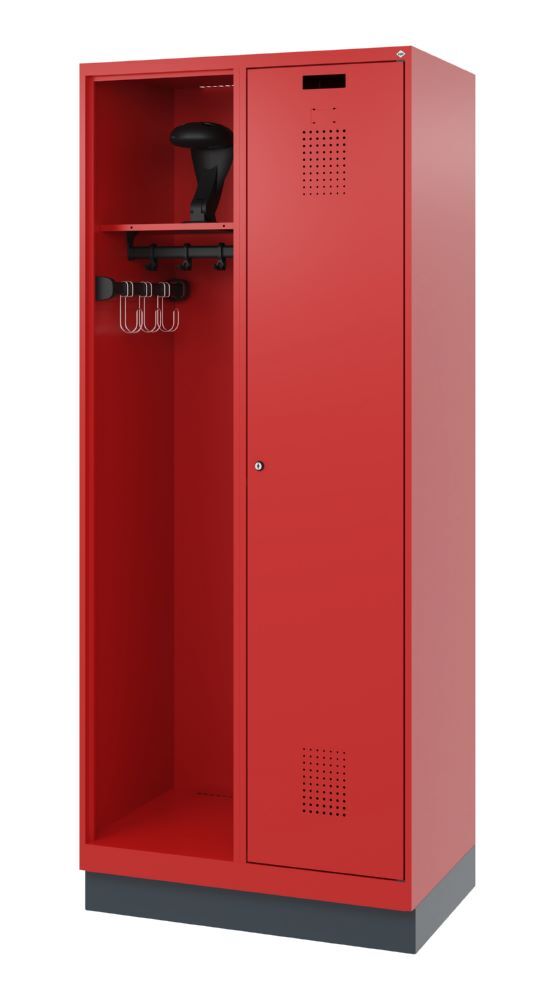 C+P Feuerwehrspind Evolo Kombi mit Stahlsockel feuerrot 800 x 500 x 1950 mm Produktbild C+P Feuerwehrspind Evolo Kombi mit Stahlsockel feuerrot 800 x 500 x 1950 mm bild 1