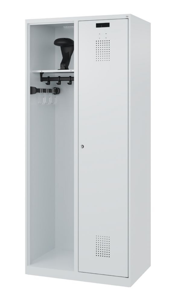 C+P Feuerwehrspind Evolo Kombi 2 offene Abteile lichtgrau 800 x 500 x 1850 mm Produktbild C+P Feuerwehrspind Evolo Kombi 2 offene Abteile lichtgrau 800 x 500 x 1850 mm