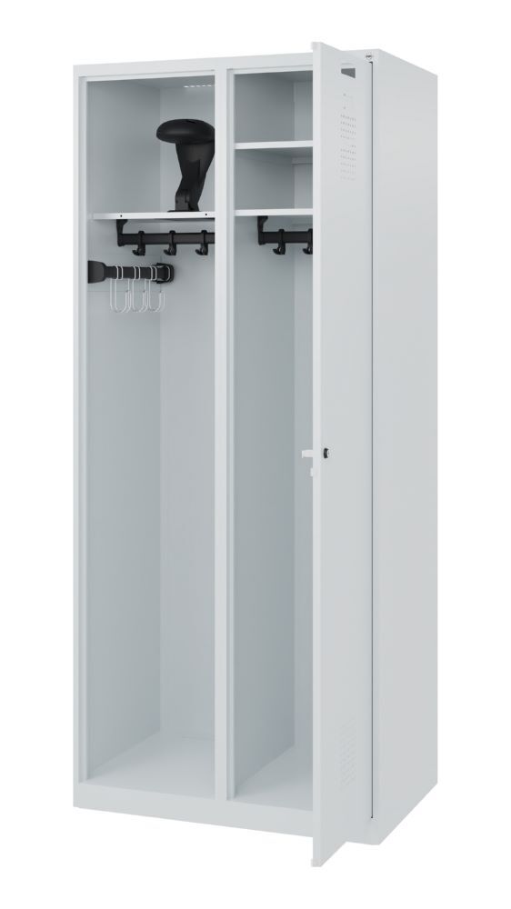 C+P Feuerwehrspind Evolo Kombi 2 offene Abteile lichtgrau 800 x 500 x 1850 mm Produktbild C+P Feuerwehrspind Evolo Kombi 2 offene Abteile lichtgrau 800 x 500 x 1850 mm bild 2
