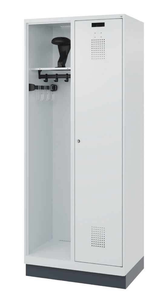 C+P Feuerwehrspind Evolo Kombi mit Stahlsockel lichtgrau 800 x 500 x 1850 mm Produktbild C+P Feuerwehrspind Evolo Kombi mit Stahlsockel lichtgrau 800 x 500 x 1850 mm