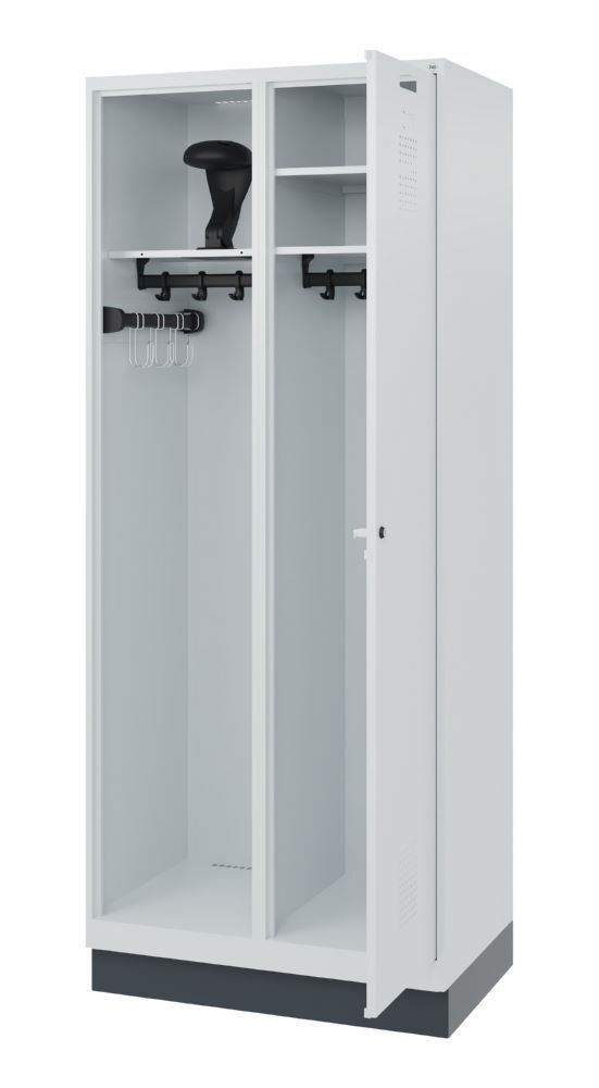 C+P Feuerwehrspind Evolo Kombi mit Stahlsockel lichtgrau 800 x 500 x 1850 mm Produktbild C+P Feuerwehrspind Evolo Kombi mit Stahlsockel lichtgrau 800 x 500 x 1850 mm bild 2