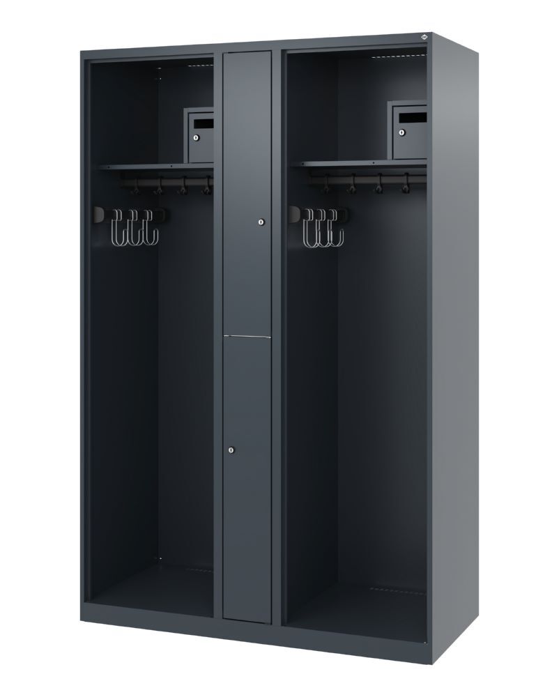 C+P Feuerwehrspind Maxi 2 offene Abteile anthrazit 1200 x 500 x 1850 mm Produktbild C+P Feuerwehrspind Maxi 2 offene Abteile anthrazit 1200 x 500 x 1850 mm
