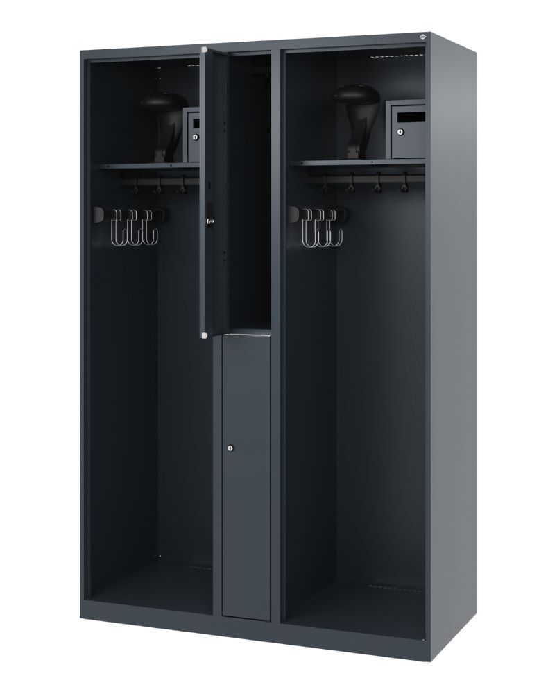 C+P Feuerwehrspind Maxi 2 offene Abteile anthrazit 1200 x 500 x 1850 mm Produktbild C+P Feuerwehrspind Maxi 2 offene Abteile anthrazit 1200 x 500 x 1850 mm bild 2