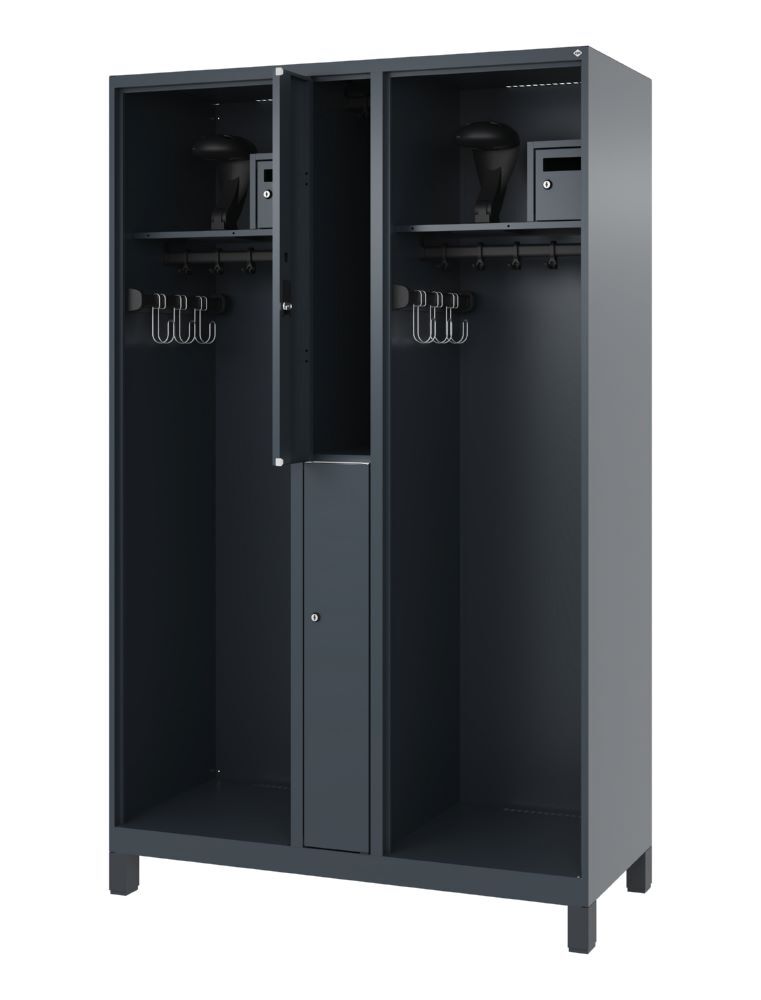 C+P Feuerwehrspind Evolo Modell MAXI 2 Abteile 1850 x 1200 x 500 mm anthrazit Produktbild C+P Feuerwehrspind Evolo Modell MAXI 2 Abteile 1850 x 1200 x 500 mm anthrazit bild 2