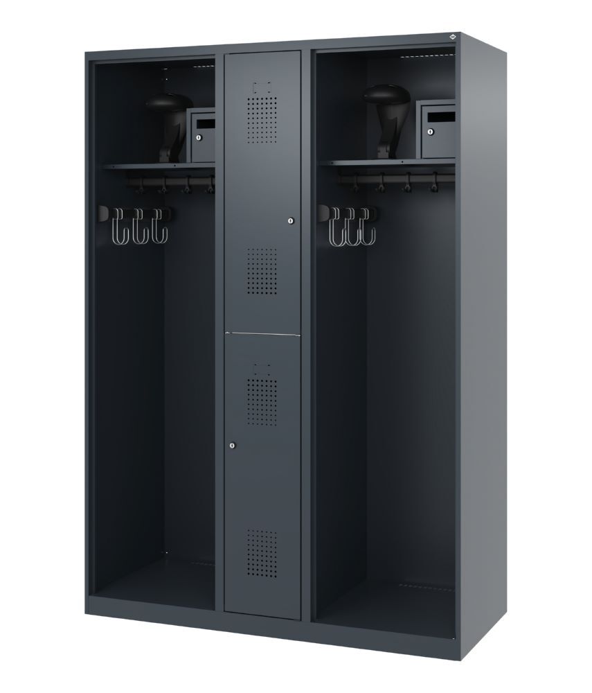 C+P Feuerwehrspind Evolo Modell MAXI 2 Abteile 1850 x 1300 x 500 mm anthrazit Produktbild C+P Feuerwehrspind Evolo Modell MAXI 2 Abteile 1850 x 1300 x 500 mm anthrazit