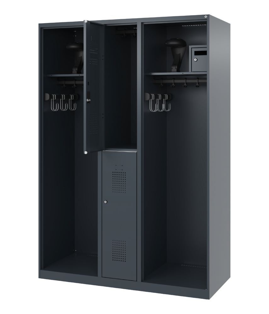 C+P Feuerwehrspind Evolo Modell MAXI 2 Abteile 1850 x 1300 x 500 mm anthrazit Produktbild C+P Feuerwehrspind Evolo Modell MAXI 2 Abteile 1850 x 1300 x 500 mm anthrazit bild 2