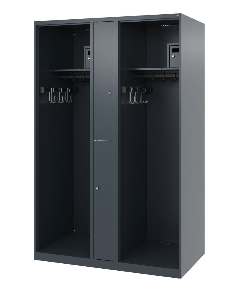 C+P Feuerwehrspind Evolo Modell MAXI 2 Abteile 1850 x 1200 x 600 mm anthrazit Produktbild C+P Feuerwehrspind Evolo Modell MAXI 2 Abteile 1850 x 1200 x 600 mm anthrazit