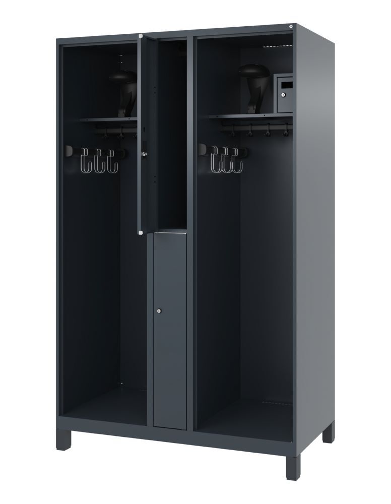 C+P Feuerwehrspind Evolo Modell MAXI 2 Abteile 1850 x 1200 x 600 mm anthrazit Produktbild C+P Feuerwehrspind Evolo Modell MAXI 2 Abteile 1850 x 1200 x 600 mm anthrazit bild 2