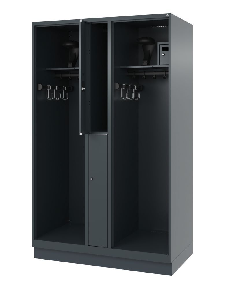 C+P Feuerwehrspind Evolo Modell MAXI 2 Abteile 1850 x 1200 x 600 mm anthrazit Produktbild C+P Feuerwehrspind Evolo Modell MAXI 2 Abteile 1850 x 1200 x 600 mm anthrazit bild 2