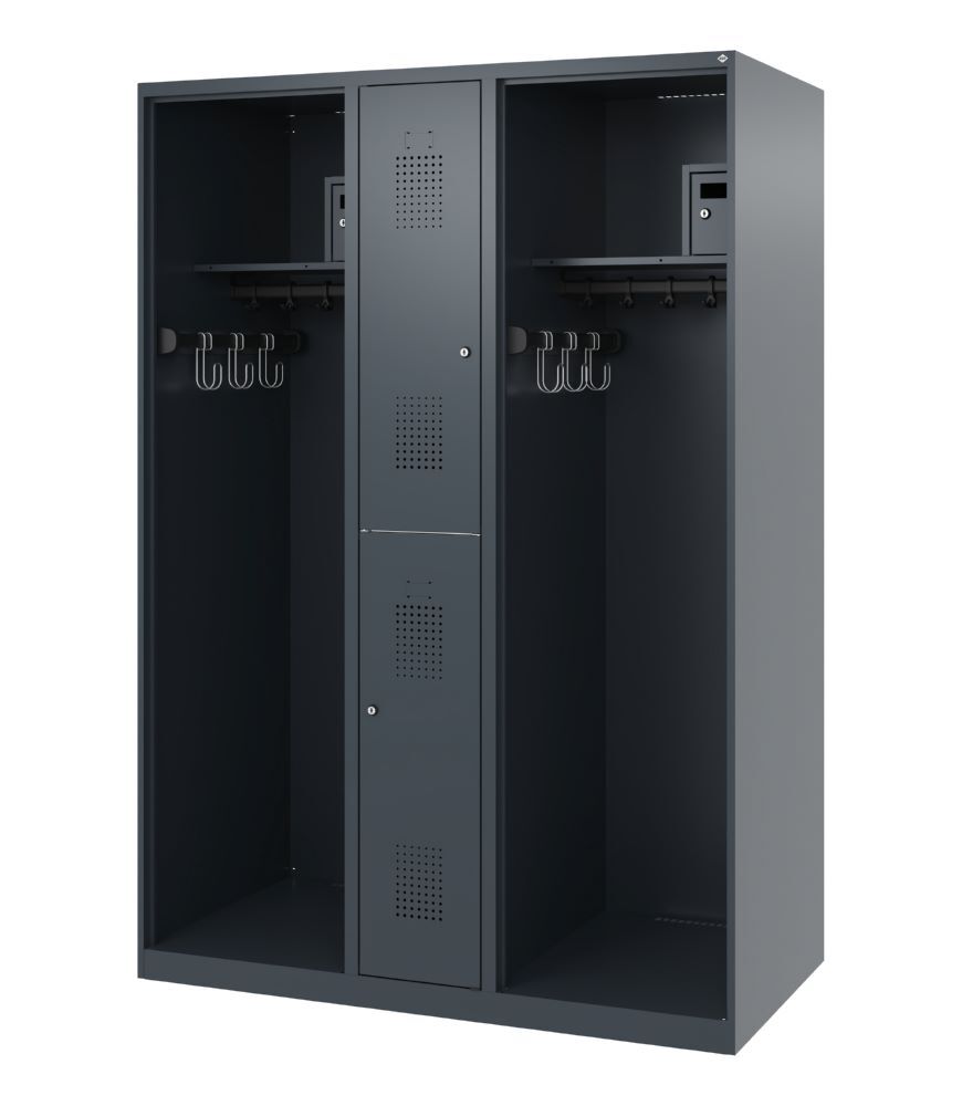 C+P Feuerwehrspind Evolo Modell MAXI 2 Abteile 1850 x 1300 x 600 mm anthrazit Produktbild C+P Feuerwehrspind Evolo Modell MAXI 2 Abteile 1850 x 1300 x 600 mm anthrazit