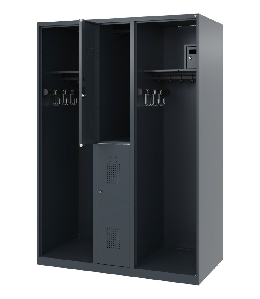 C+P Feuerwehrspind Evolo Modell MAXI 2 Abteile 1850 x 1300 x 600 mm anthrazit Produktbild C+P Feuerwehrspind Evolo Modell MAXI 2 Abteile 1850 x 1300 x 600 mm anthrazit bild 2