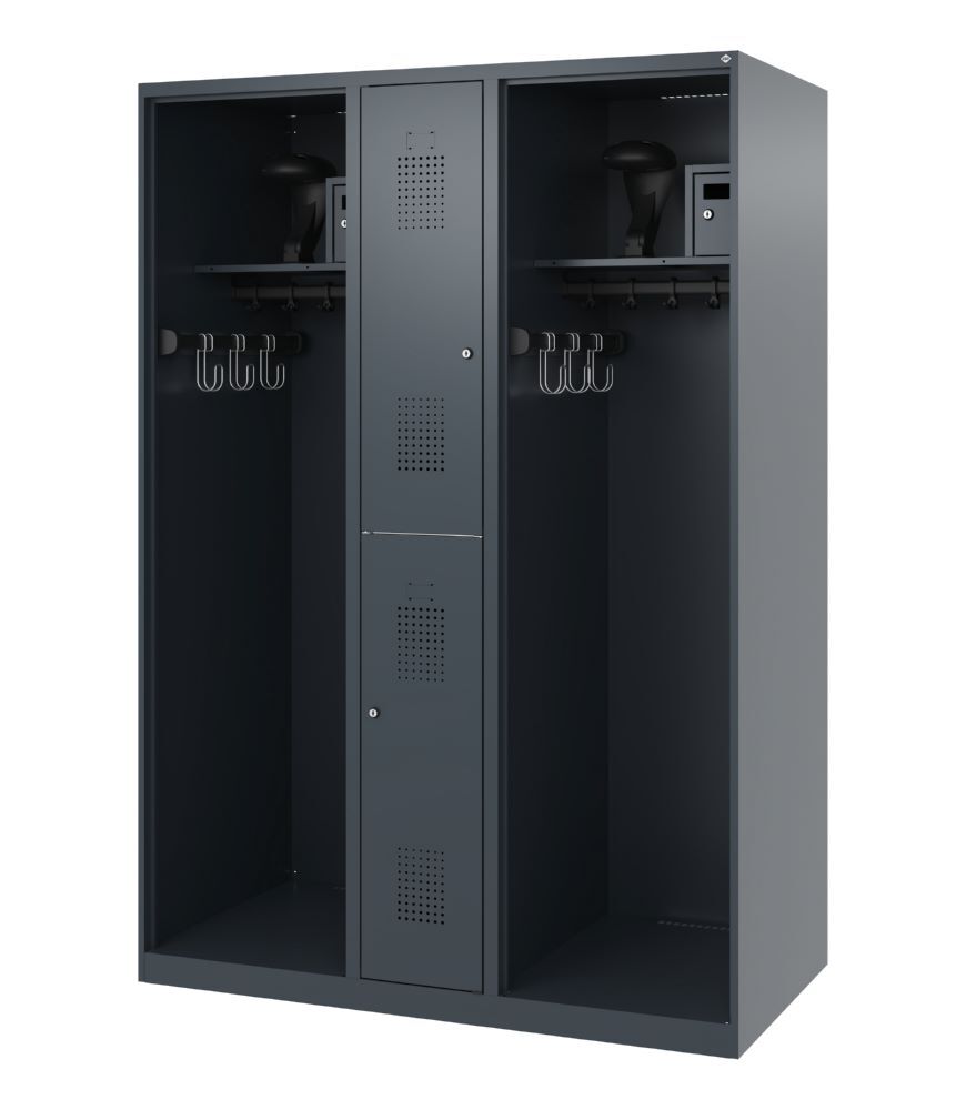 C+P Feuerwehrspind Evolo Modell MAXI 2 Abteile 1850 x 1300 x 600 mm anthrazit Produktbild C+P Feuerwehrspind Evolo Modell MAXI 2 Abteile 1850 x 1300 x 600 mm anthrazit